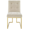 Privy Gold Stainless Steel Upholstered Fabric Dining Accent Chair / EEI-3743