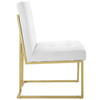 Privy Gold Stainless Steel Upholstered Fabric Dining Accent Chair / EEI-3743