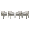 Aura Dining Armchair Outdoor Patio Wicker Rattan Set of 4 / EEI-3594