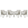 Aura Dining Armchair Outdoor Patio Wicker Rattan Set of 4 / EEI-3594