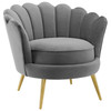 Admire Scalloped Edge Performance Velvet Accent Armchair / EEI-3410