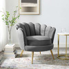 Admire Scalloped Edge Performance Velvet Accent Armchair / EEI-3410