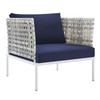 Harmony 6-Piece  Sunbrella® Basket Weave Outdoor Patio Aluminum Seating Set / EEI-4930