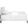 Corene Queen Vinyl Platform Bed with Squared Tapered Legs / MOD-5954