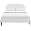 Corene Queen Vinyl Platform Bed with Squared Tapered Legs / MOD-5954