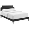 Corene Queen Vinyl Platform Bed with Squared Tapered Legs / MOD-5954