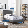 Amaris Fabric Twin Platform Bed with Round Splayed Legs / MOD-5902