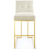 Privy Gold Stainless Steel Performance Velvet Bar Stool / EEI-3856