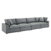 Commix Down Filled Overstuffed Vegan Leather 4-Seater Sofa / EEI-4916