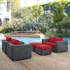 Summon 5 Piece Outdoor Patio Sunbrella® Sectional Set / EEI-1893