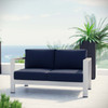 Shore Outdoor Patio Aluminum Loveseat / EEI-2267