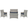 Bridge 4 Piece Outdoor Patio Patio Conversation Set / EEI-2212