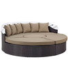 Convene Outdoor Patio Wicker Rattan Canopy Sectional Daybed / EEI-2173