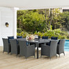 Sojourn 11 Piece Outdoor Patio Sunbrella® Dining Set / EEI-2311