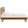 Sidney Cane and Wood Queen Platform Bed With Angular Legs / MOD-6369