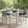 Conduit Bar Stool Outdoor Patio Wicker Rattan Set of 4 / EEI-3602