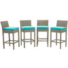 Conduit Bar Stool Outdoor Patio Wicker Rattan Set of 4 / EEI-3602