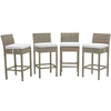 Conduit Outdoor Patio Wicker Rattan Bar Stool Set of 4 / EEI-3602