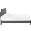 Corene King Fabric Platform Bed with Squared Tapered Legs / MOD-5957