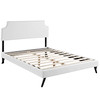 Corene Queen Vinyl Platform Bed with Round Splayed Legs / MOD-5946