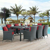 Sojourn 9 Piece Outdoor Patio Sunbrella® Dining Set / EEI-2309