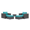 Convene 5 Piece Set Outdoor Patio with Fire Pit / EEI-3726