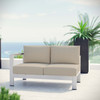 Shore Left-Arm Corner Sectional Outdoor Patio Aluminum Loveseat / EEI-2265