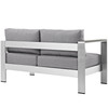 Shore Left-Arm Corner Sectional Outdoor Patio Aluminum Loveseat / EEI-2265