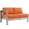 Shore Left-Arm Corner Sectional Outdoor Patio Aluminum Loveseat / EEI-2265
