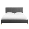 Peyton Performance Velvet Queen Platform Bed / MOD-6596