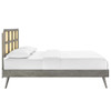 Sidney Cane and Wood Queen Platform Bed With Splayed Legs / MOD-6370