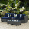 Sojourn 5 Piece Outdoor Patio Sunbrella® Sectional Set / EEI-2385