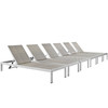 Shore Chaise Outdoor Patio Aluminum Set of 6 / EEI-2479