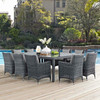 Summon 11 Piece Outdoor Patio Sunbrella® Dining Set / EEI-2333