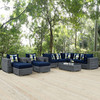 Summon 10 Piece Outdoor Patio Sunbrella® Sectional Set / EEI-2396