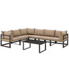 Fortuna 7 Piece Outdoor Patio Sectional Sofa Set / EEI-1737