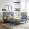 Alana Full Wood Platform Bed With Angular Frame / MOD-6616