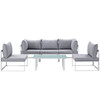 Fortuna 6 Piece Outdoor Patio Sectional Sofa Set / EEI-1726