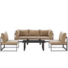 Fortuna 6 Piece Outdoor Patio Sectional Sofa Set / EEI-1726