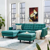 Empress Left-Facing Upholstered Fabric Sectional Sofa / EEI-1666