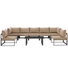 Fortuna 8 Piece Outdoor Patio Sectional Sofa Set / EEI-1730