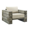 Manteo Rustic Coastal Outdoor Patio Sunbrella® Lounge Armchair Set of 2 / EEI-3653