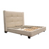 Beverly Eastern King Bed with Integrated Footboard Storage Unit & Accent Wings in Sand Fabric By Diamond Sofa / BEVERLYSDEKBED