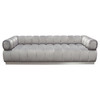 Image Low Profile Sofa in Platinum Grey Velvet w/ Brushed Silver Base / IMAGESOGR