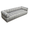 Image Low Profile Sofa in Platinum Grey Velvet w/ Brushed Silver Base / IMAGESOGR