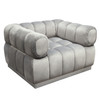 Image Low Profile Chair in Platinum Grey Velvet w/ Brushed Silver Base / IMAGECHGR