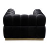 Image Low Profile Chair in Black Velvet w/ Brushed Gold Base / IMAGECHBL