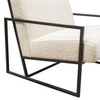 Luxe Accent Chair in Bone Boucle Textured Fabric with Black Powder Coat Frame / LUXECHBO-NB