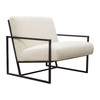 Luxe Accent Chair in Bone Boucle Textured Fabric with Black Powder Coat Frame / LUXECHBO-NB