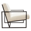 Luxe Accent Chair in Bone Boucle Textured Fabric with Black Powder Coat Frame / LUXECHBO-NB